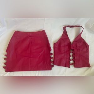 Vintage Pink Leather Set - Wilson Leather - Small